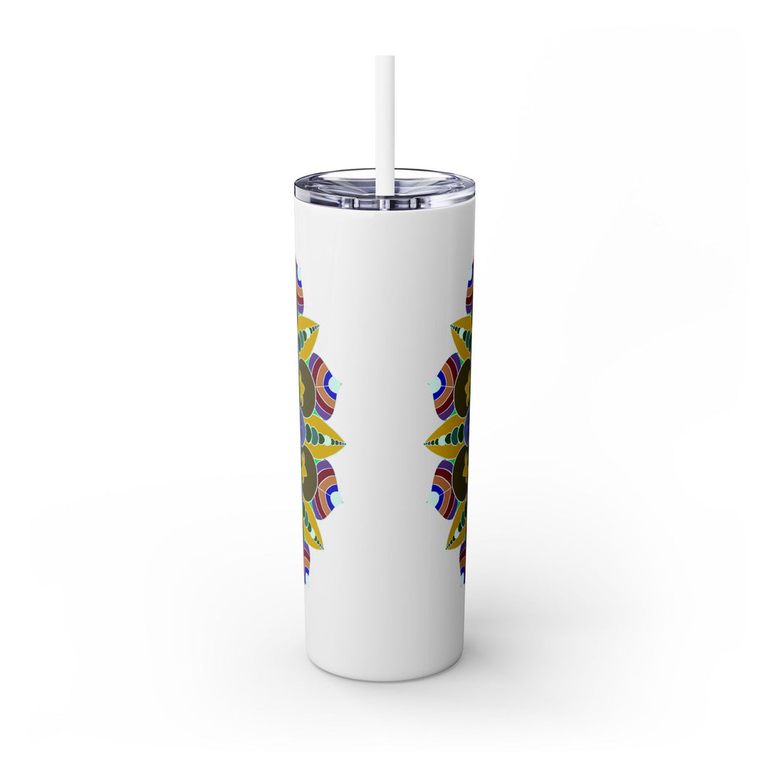 Colorful Mandala Tumbler - 20oz Skinny, Hot/Cold Mug - Blululi