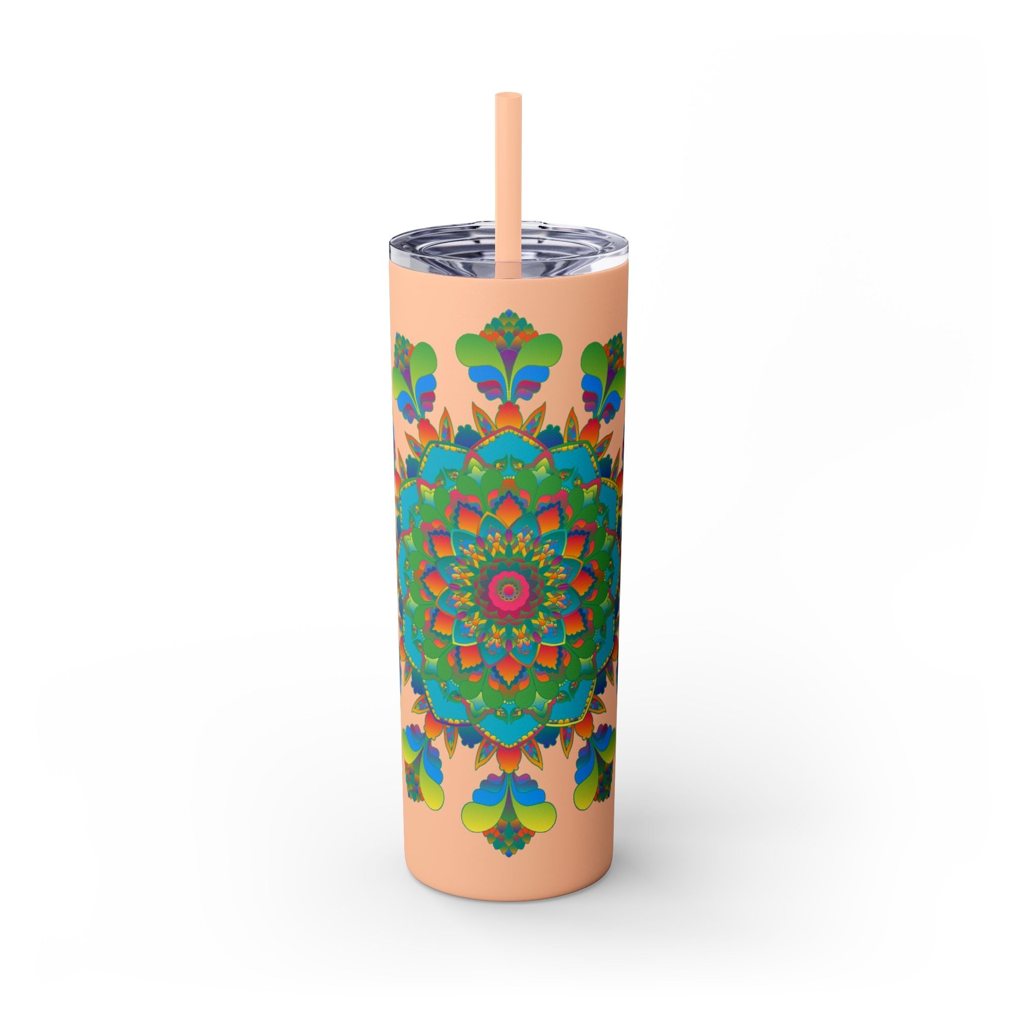 Colorful Mandala Tumbler - 20oz Skinny, Hot/Cold Mug - Blululi