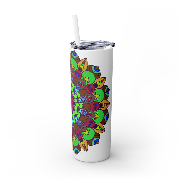 Colorful Mandala Tumbler - 20oz Skinny, Hot/Cold Mug - Blululi