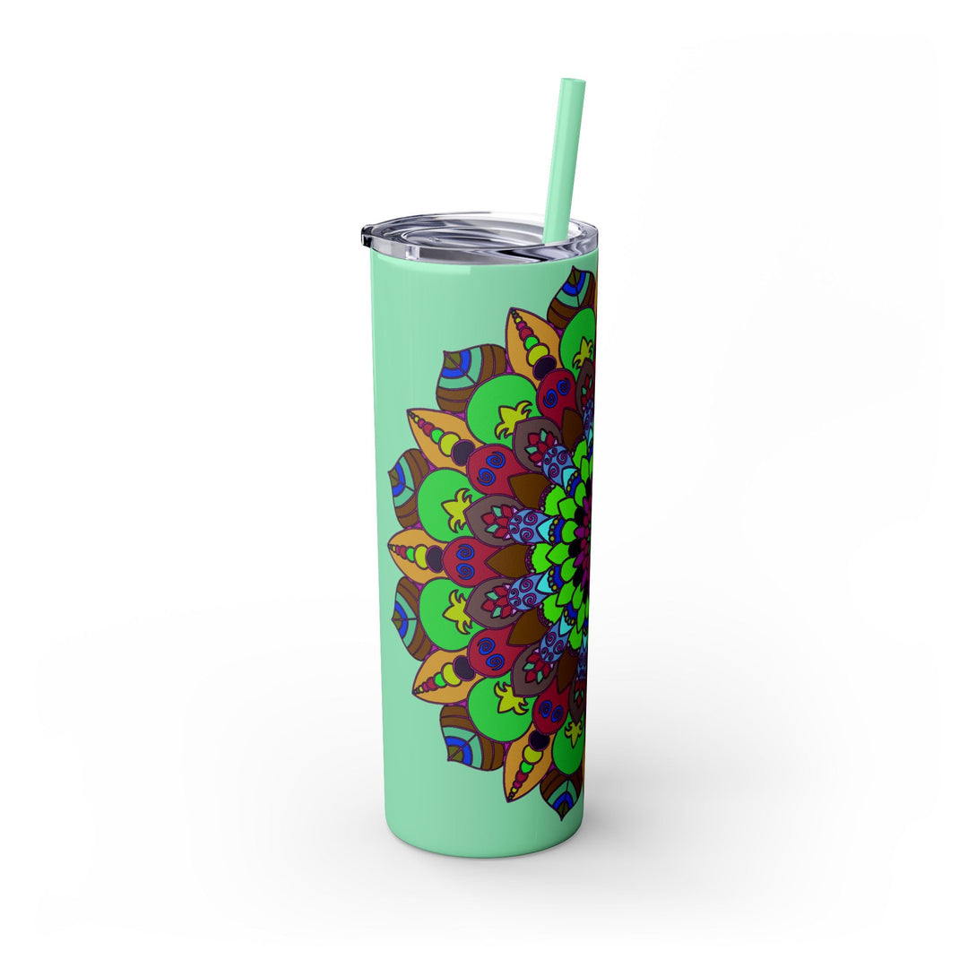 Colorful Mandala Tumbler - 20oz Skinny, Hot/Cold Mug - Blululi