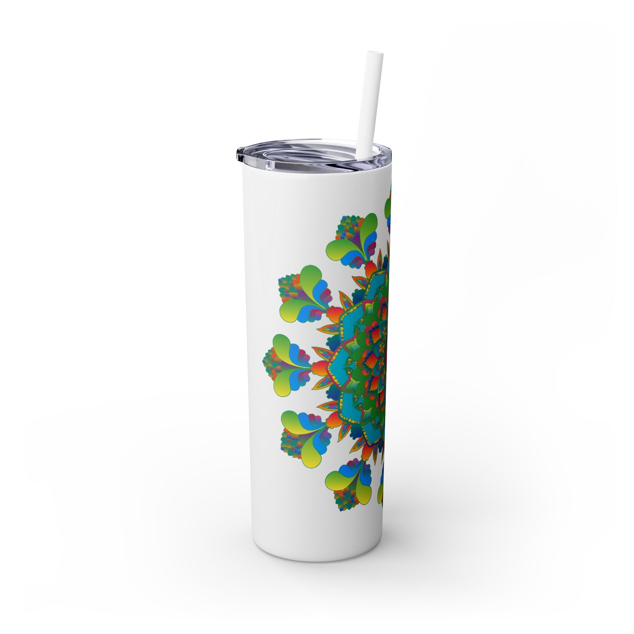 Colorful Mandala Tumbler - 20oz Skinny, Hot/Cold Mug - Blululi