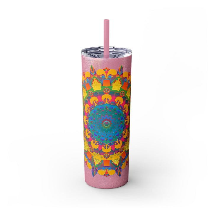 Colorful Mandala Tumbler - 20oz Skinny, Hot/Cold Mug - Blululi