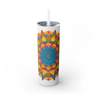 Colorful Mandala Tumbler - 20oz Skinny, Hot/Cold Mug - Blululi