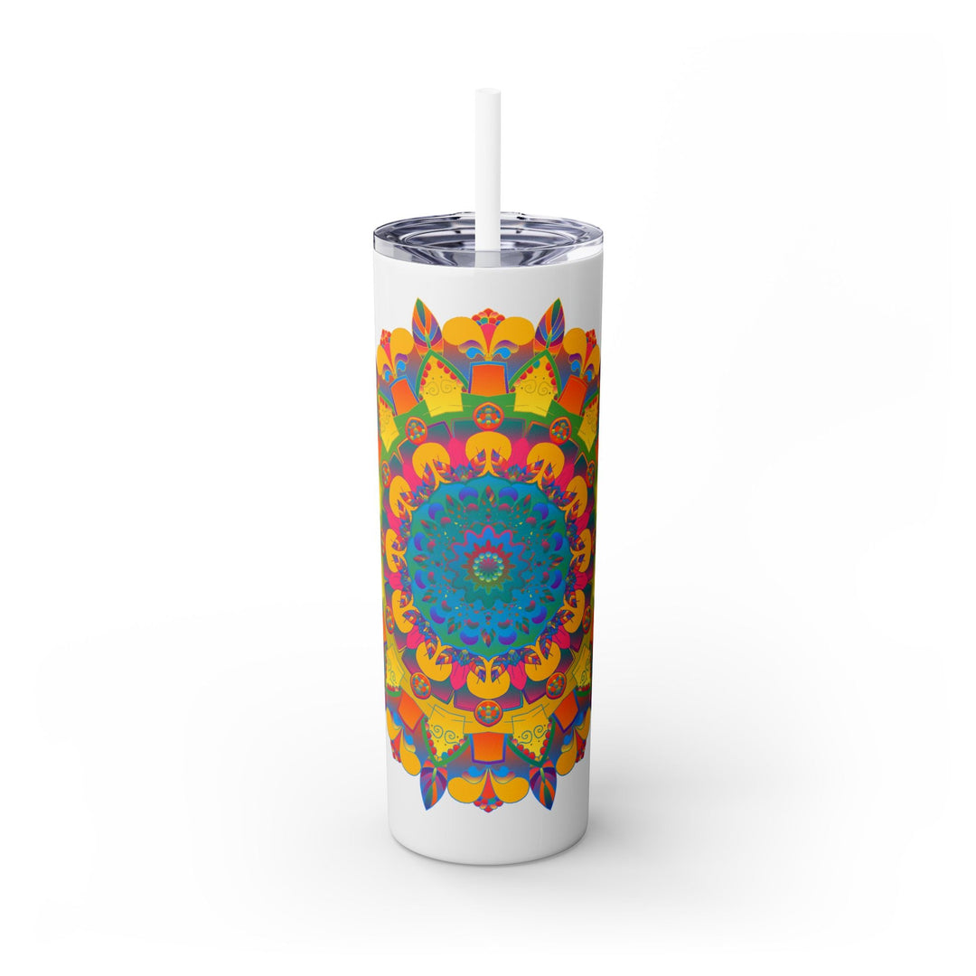 Colorful Mandala Tumbler - 20oz Skinny, Hot/Cold Mug - Blululi