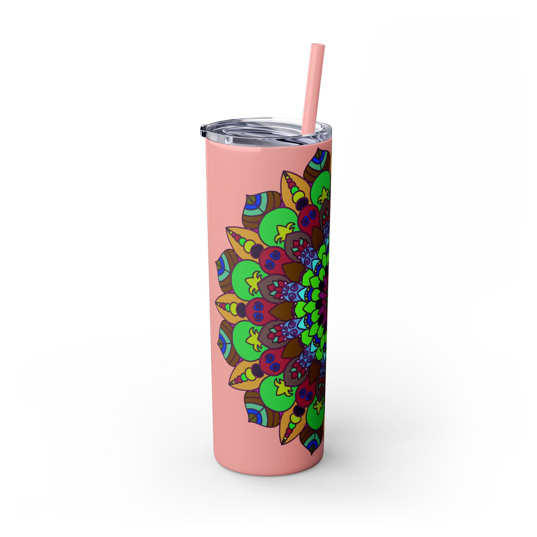 Colorful Mandala Tumbler - 20oz Skinny, Hot/Cold Mug - Blululi