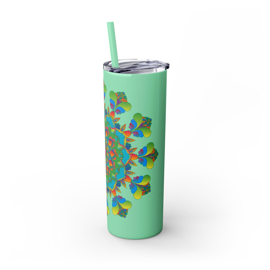 Colorful Mandala Tumbler - 20oz Skinny, Hot/Cold Mug - Blululi