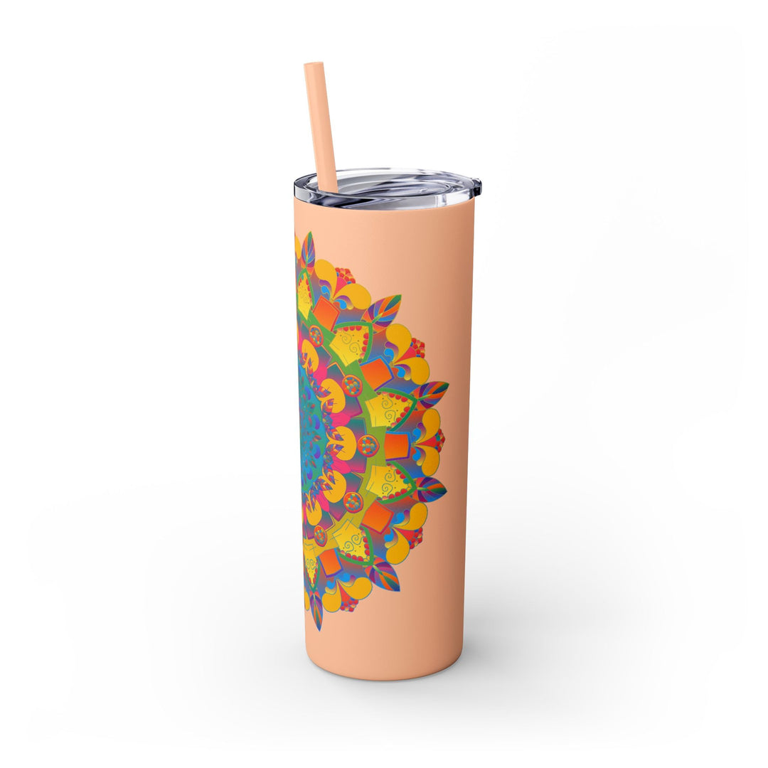 Colorful Mandala Tumbler - 20oz Skinny, Hot/Cold Mug - Blululi