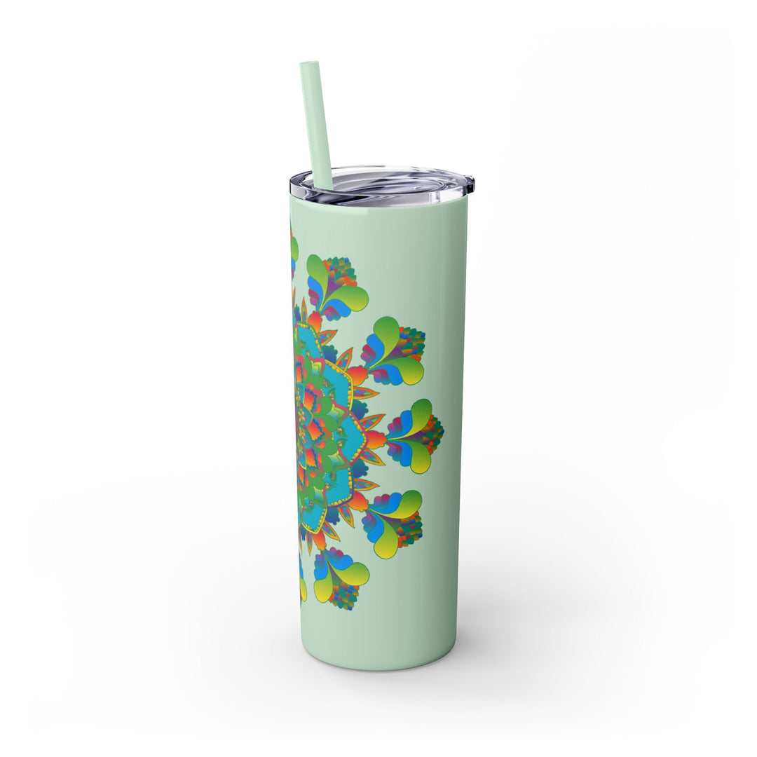 Colorful Mandala Tumbler - 20oz Skinny, Hot/Cold Mug - Blululi