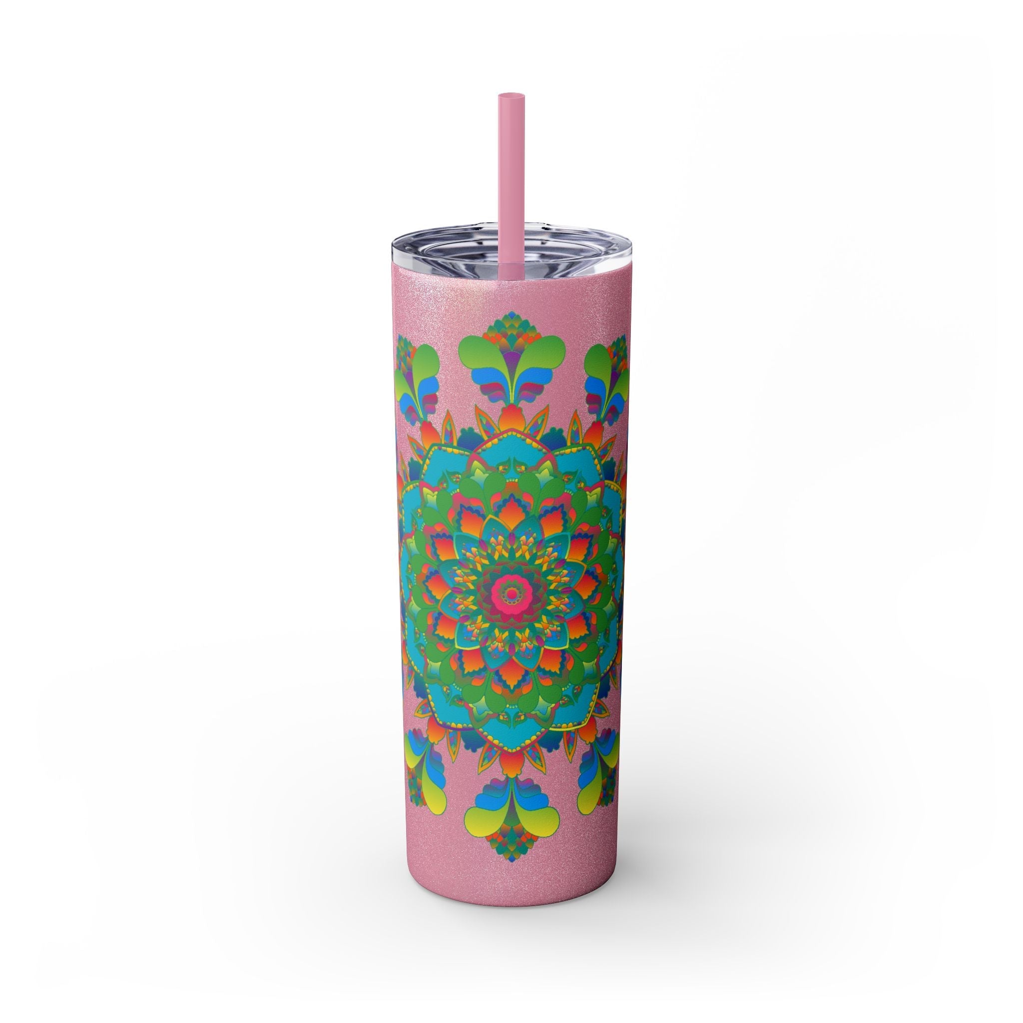 Colorful Mandala Tumbler - 20oz Skinny, Hot/Cold Mug - Blululi