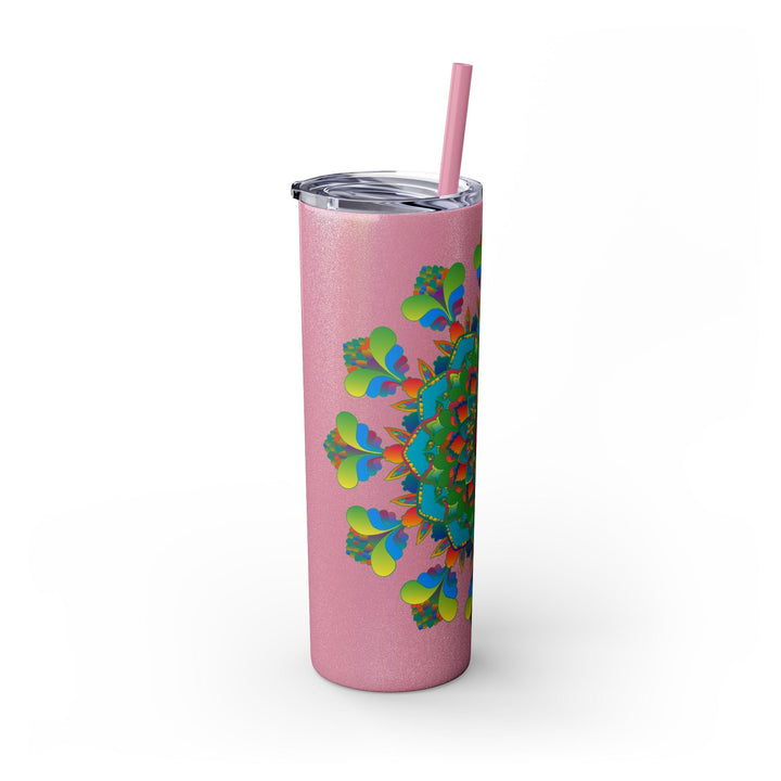 Colorful Mandala Tumbler - 20oz Skinny, Hot/Cold Mug - Blululi