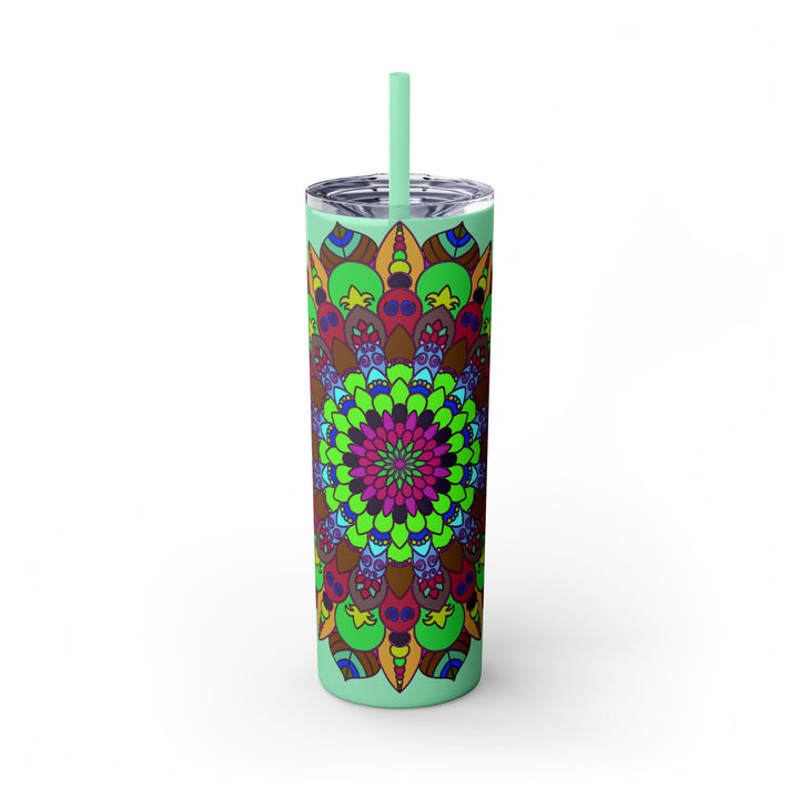 Colorful Mandala Tumbler - 20oz Skinny, Hot/Cold Mug - Blululi