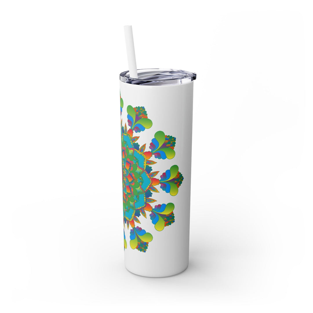 Colorful Mandala Tumbler - 20oz Skinny, Hot/Cold Mug - Blululi