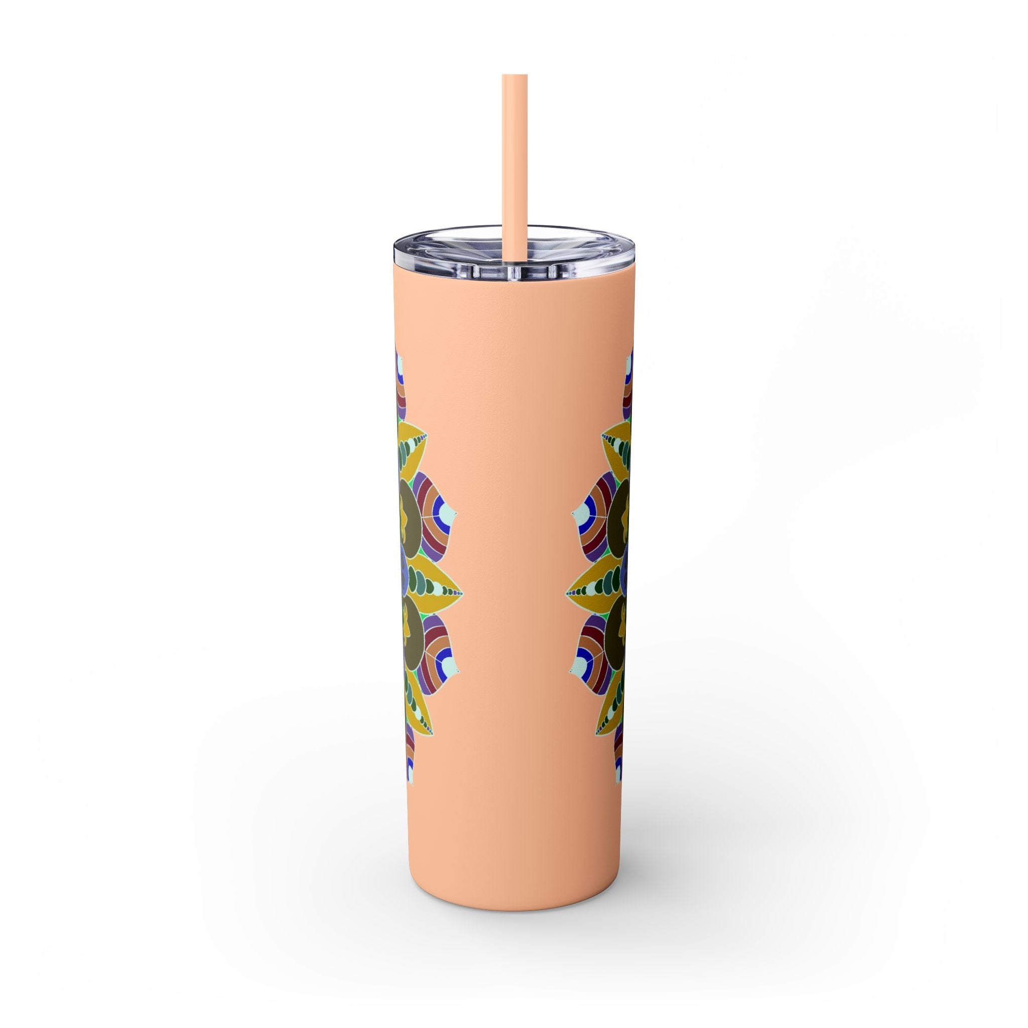 Colorful Mandala Tumbler - 20oz Skinny, Hot/Cold Mug - Blululi