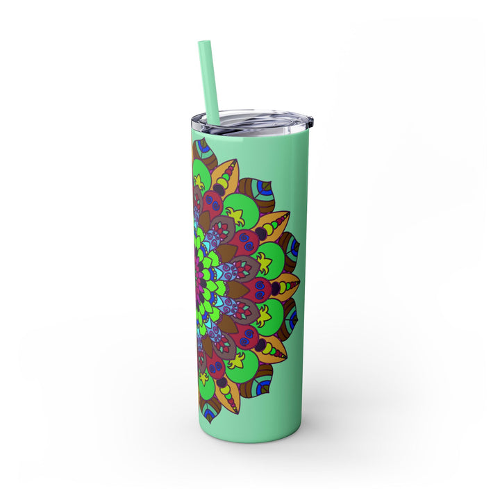 Colorful Mandala Tumbler - 20oz Skinny, Hot/Cold Mug - Blululi