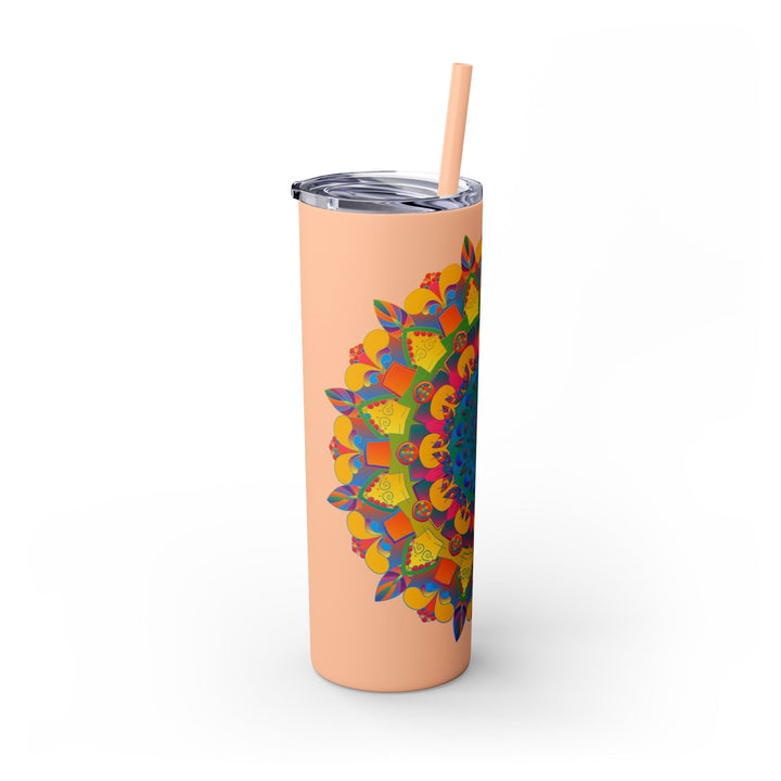 Colorful Mandala Tumbler - 20oz Skinny, Hot/Cold Mug - Blululi