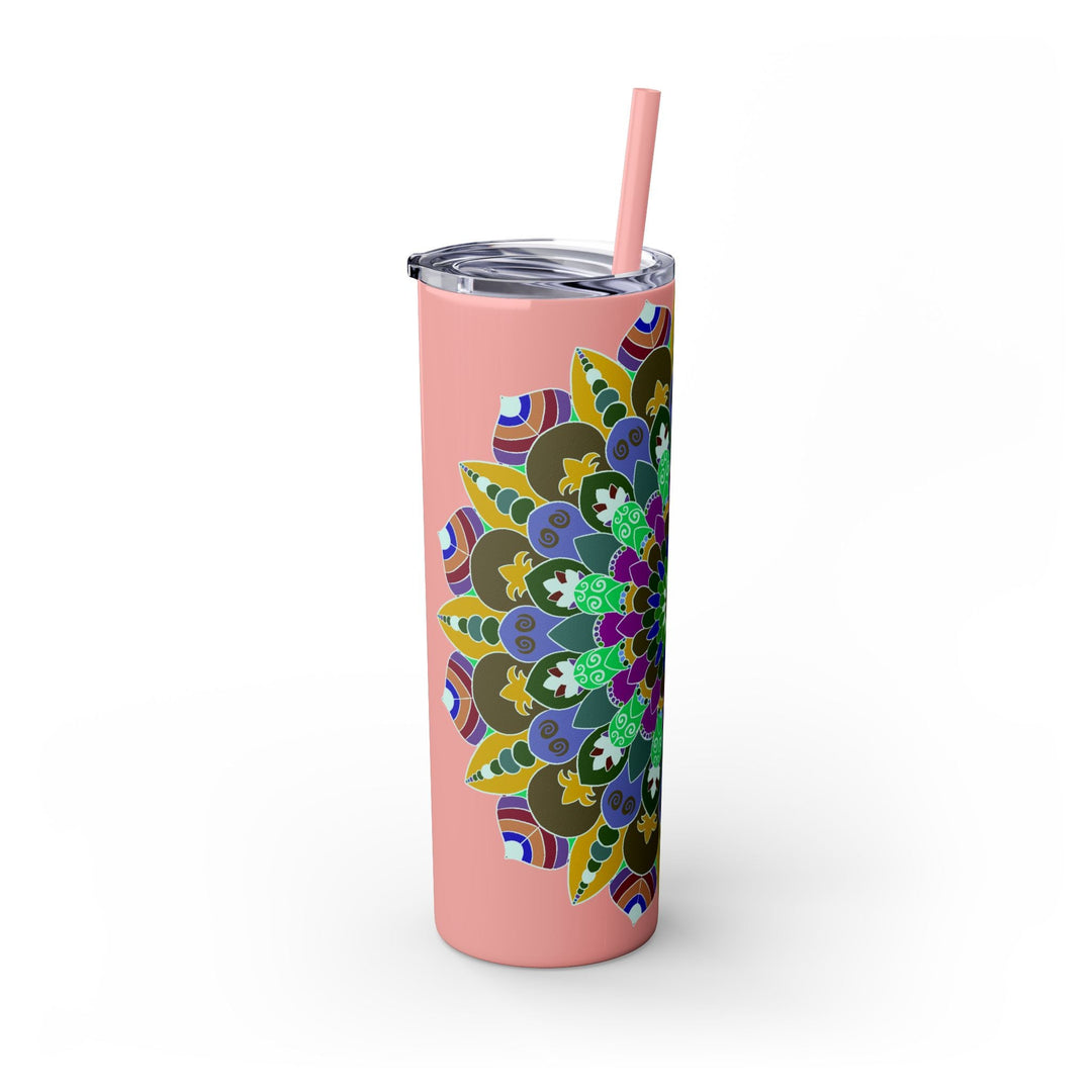 Colorful Mandala Tumbler - 20oz Skinny, Hot/Cold Mug - Blululi