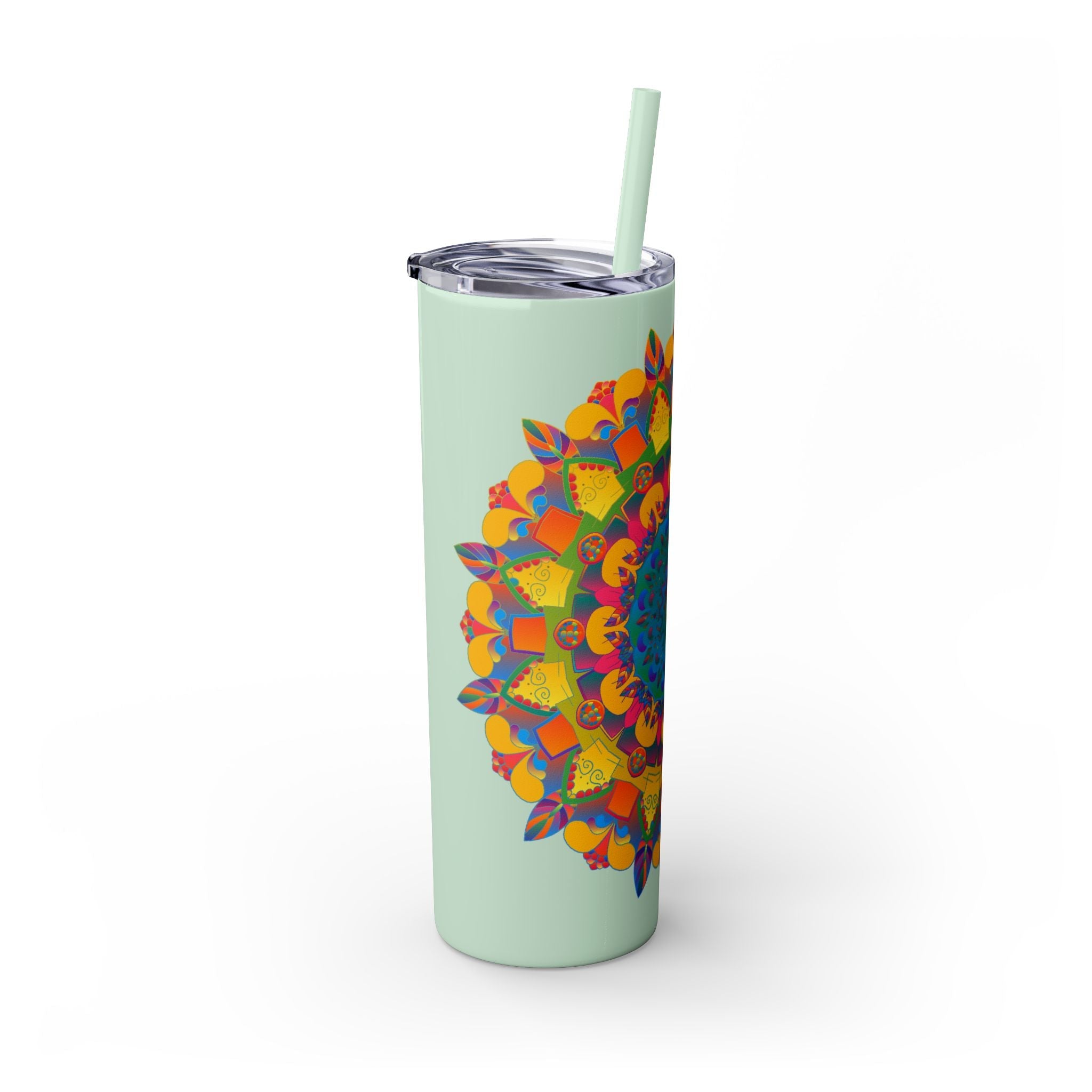 Colorful Mandala Tumbler - 20oz Skinny, Hot/Cold Mug - Blululi