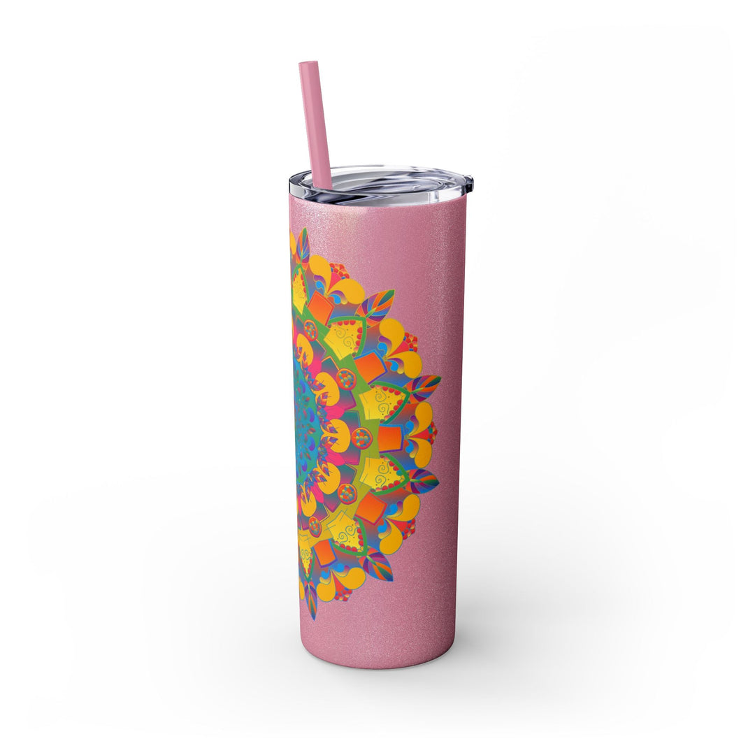 Colorful Mandala Tumbler - 20oz Skinny, Hot/Cold Mug - Blululi