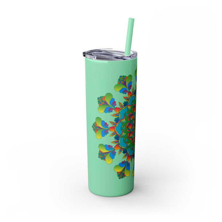 Colorful Mandala Tumbler - 20oz Skinny, Hot/Cold Mug - Blululi