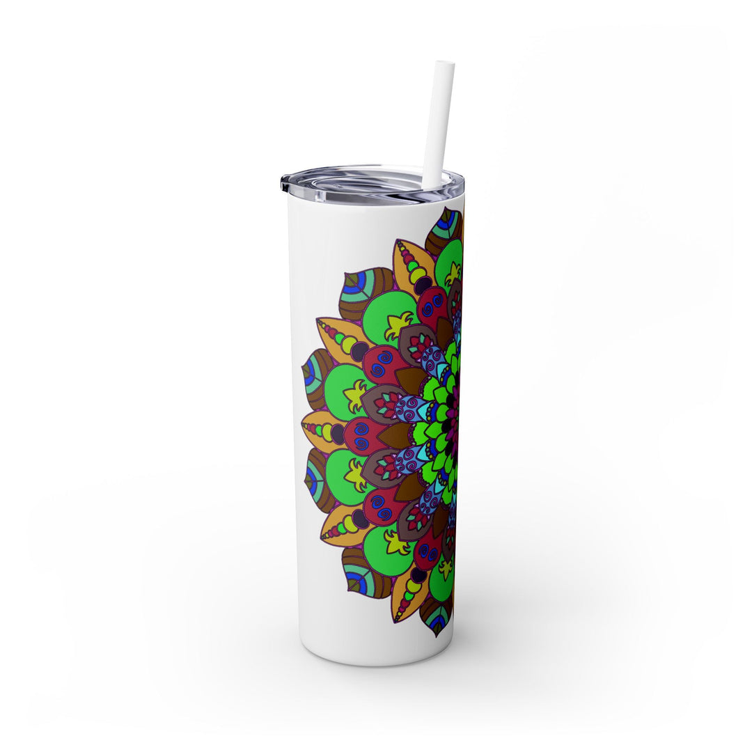 Colorful Mandala Tumbler - 20oz Skinny, Hot/Cold Mug - Blululi