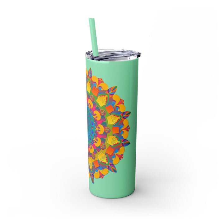 Colorful Mandala Tumbler - 20oz Skinny, Hot/Cold Mug - Blululi