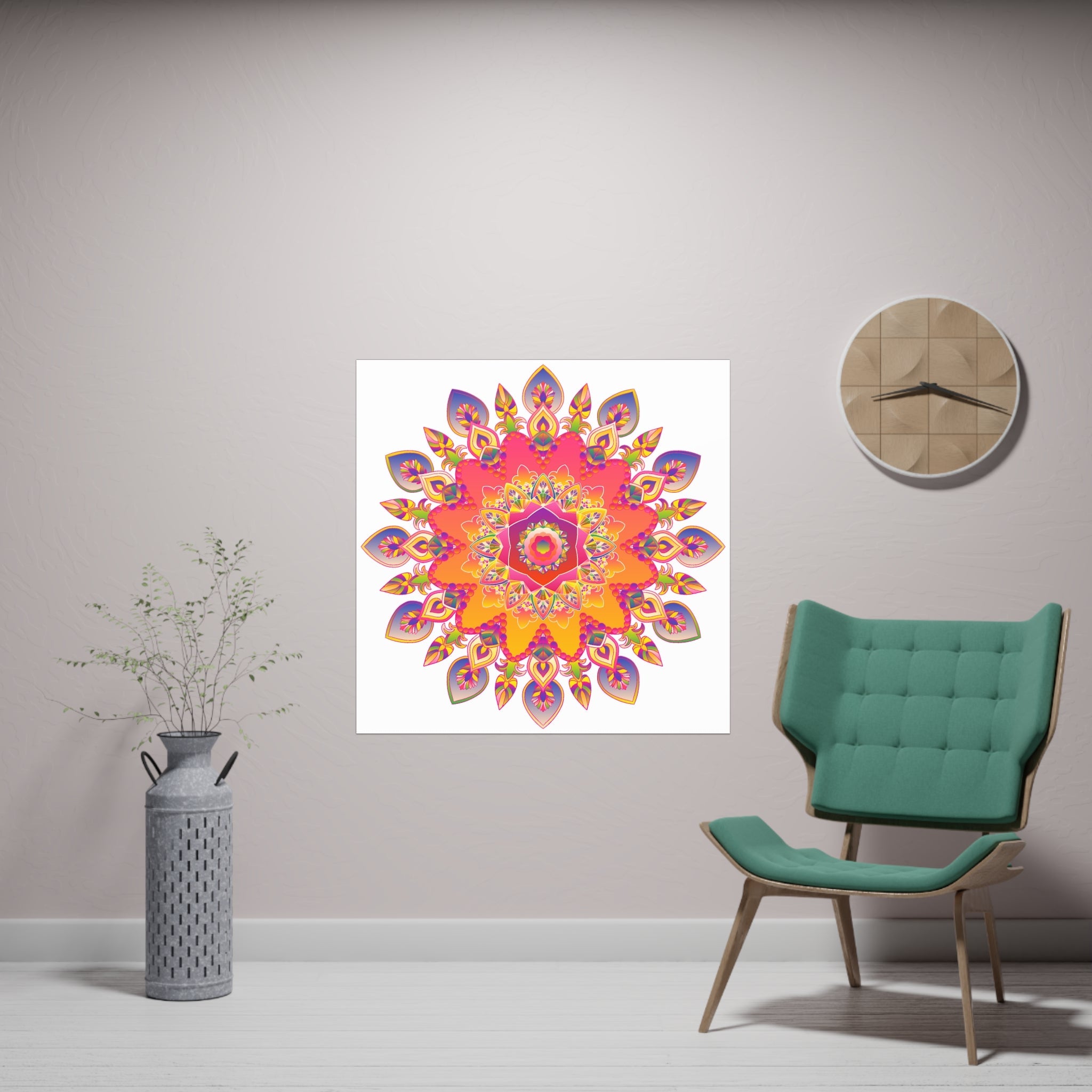 Colorful Mandala Wall Art - Abstract Geometric Design Poster - Blululi