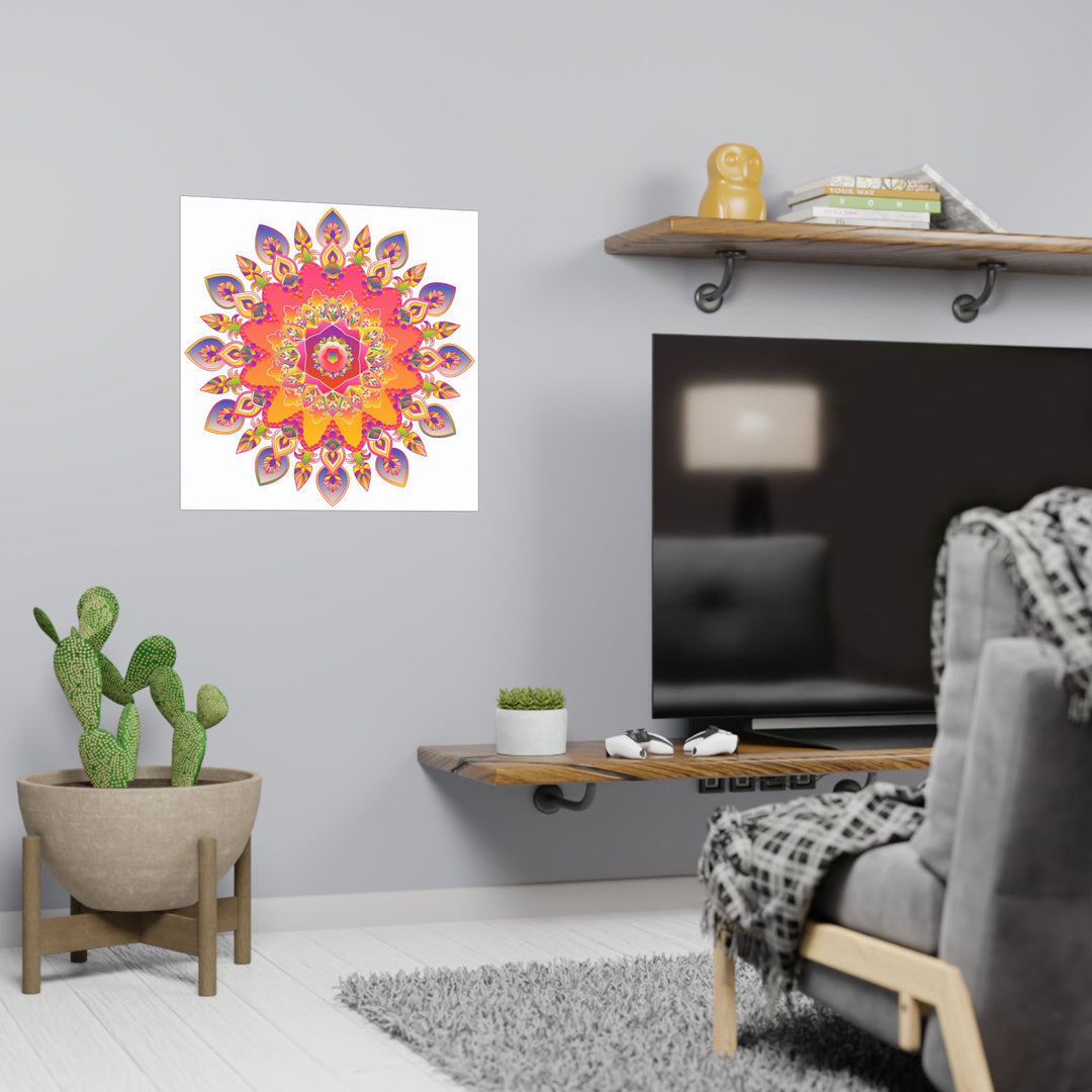 Colorful Mandala Wall Art - Abstract Geometric Design Poster - Blululi