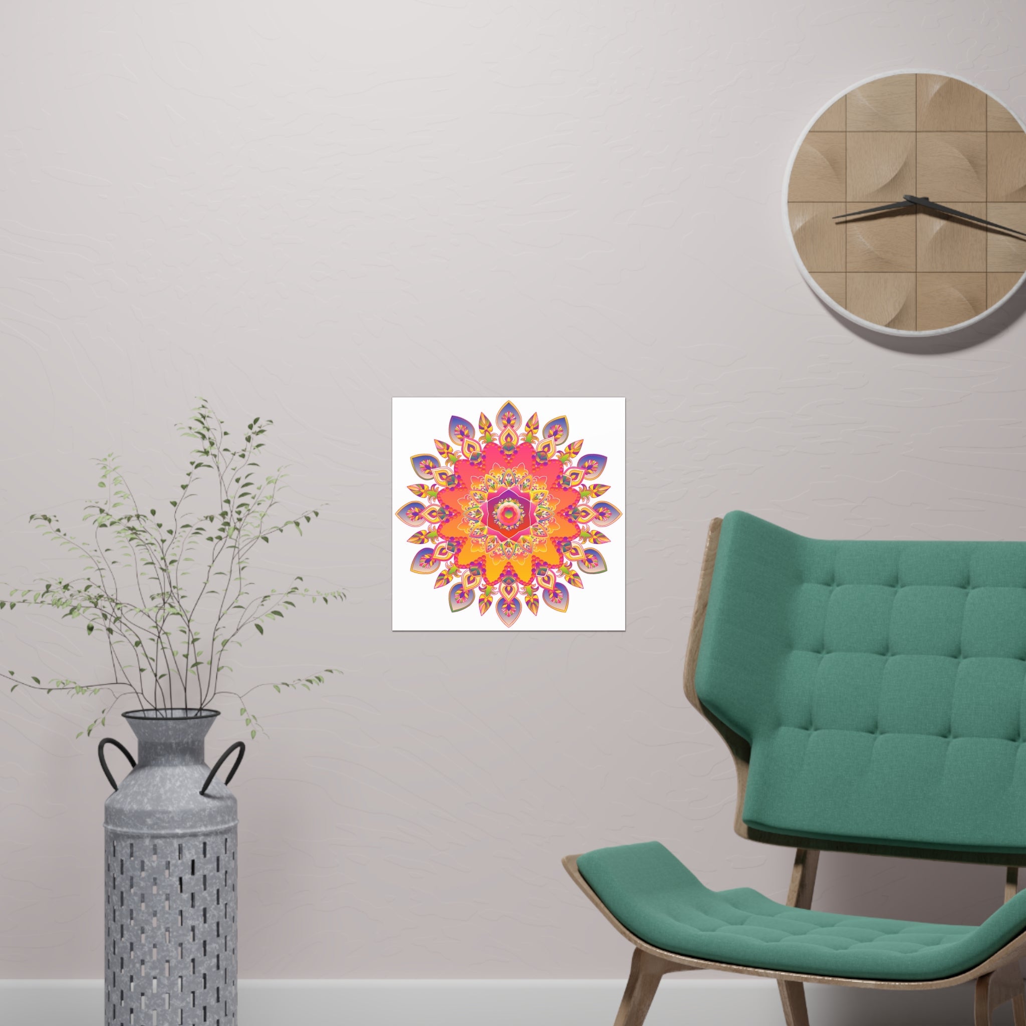 Colorful Mandala Wall Art - Abstract Geometric Design Poster - Blululi