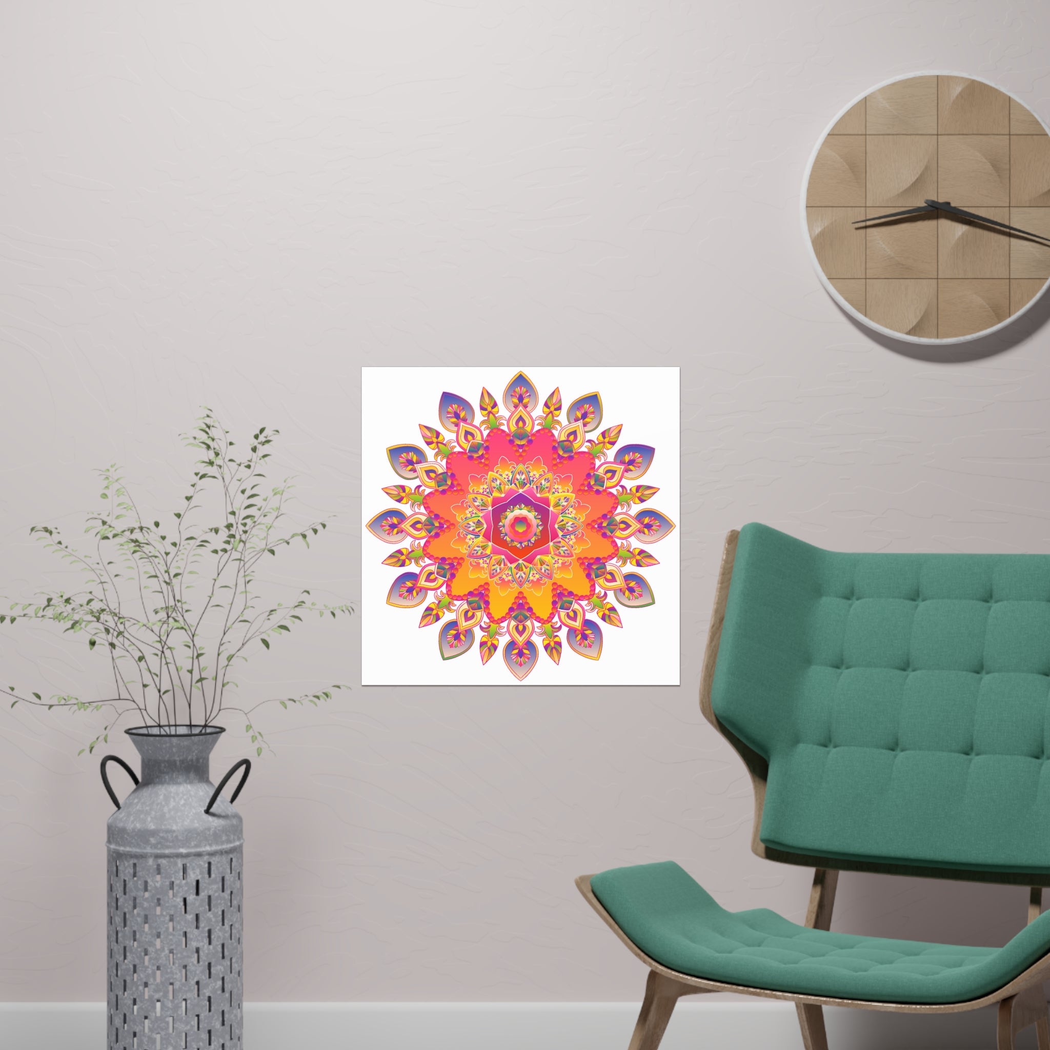 Colorful Mandala Wall Art - Abstract Geometric Design Poster - Blululi