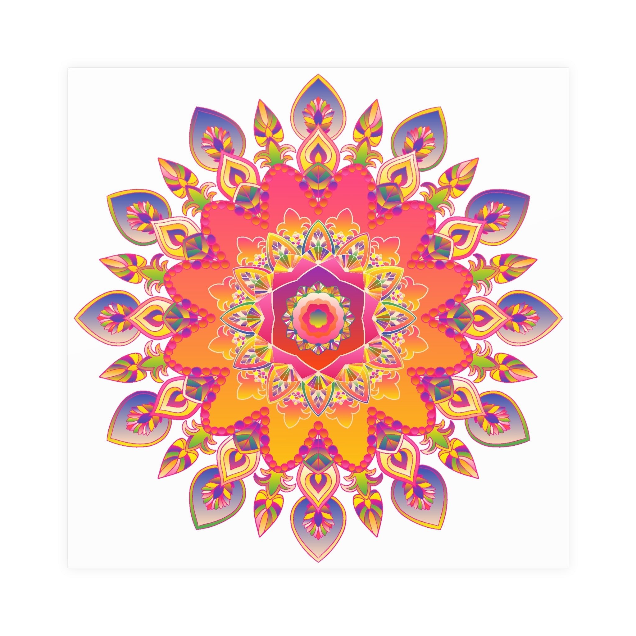 Colorful Mandala Wall Art - Abstract Geometric Design Poster - Blululi