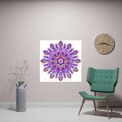 Colorful Mandala Wall Art - Purple & Blue Poster - Blululi