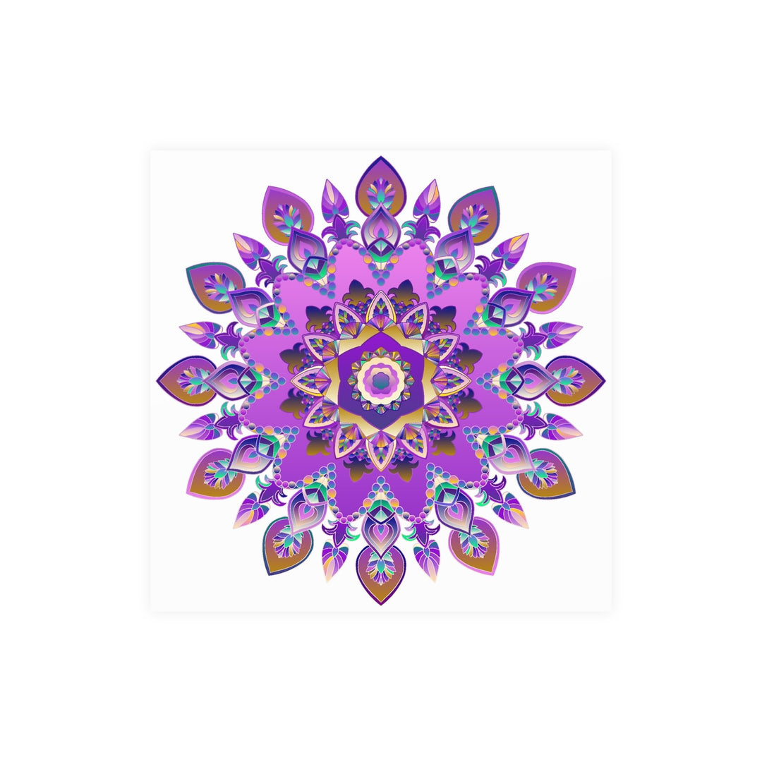 Colorful Mandala Wall Art - Purple & Blue Poster - Blululi