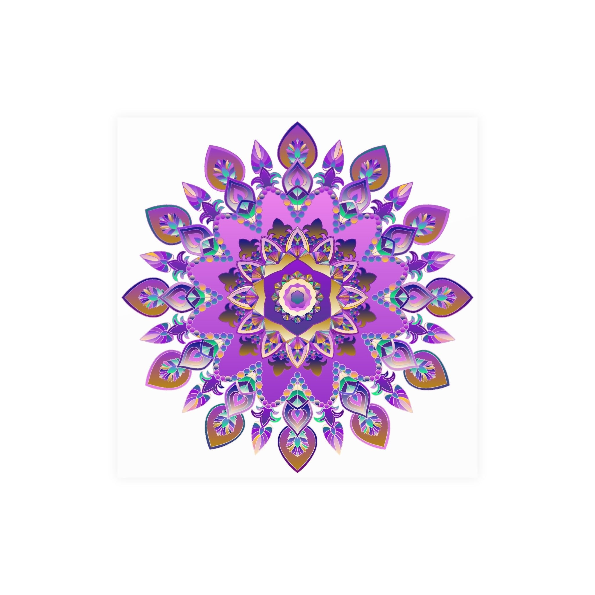 Colorful Mandala Wall Art - Purple & Blue Poster - Blululi