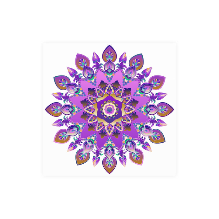 Colorful Mandala Wall Art - Purple & Blue Poster - Blululi