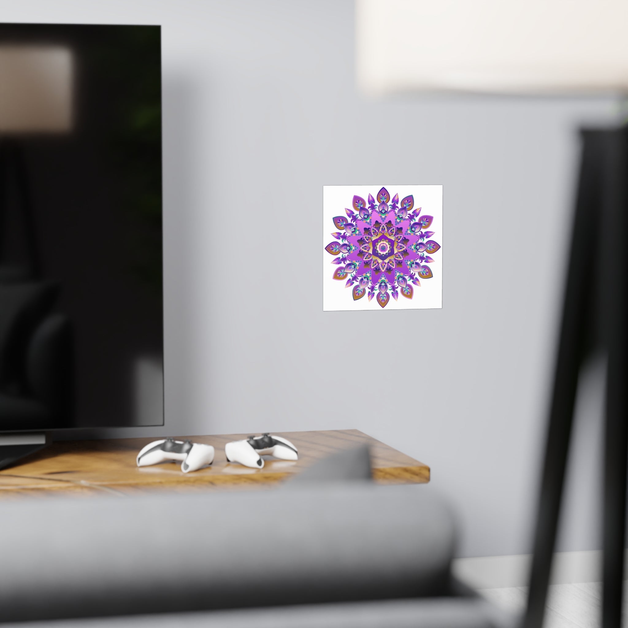 Colorful Mandala Wall Art - Purple & Blue Poster - Blululi