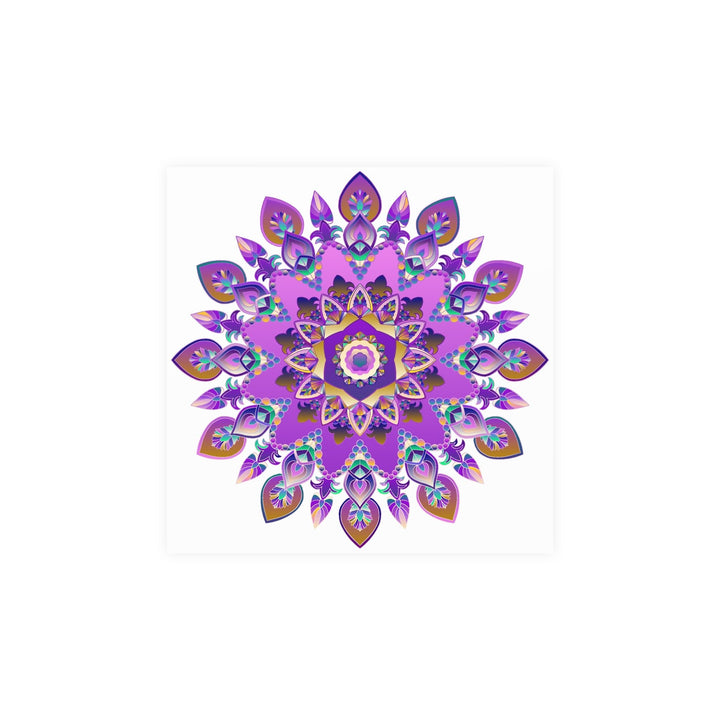 Colorful Mandala Wall Art - Purple & Blue Poster - Blululi