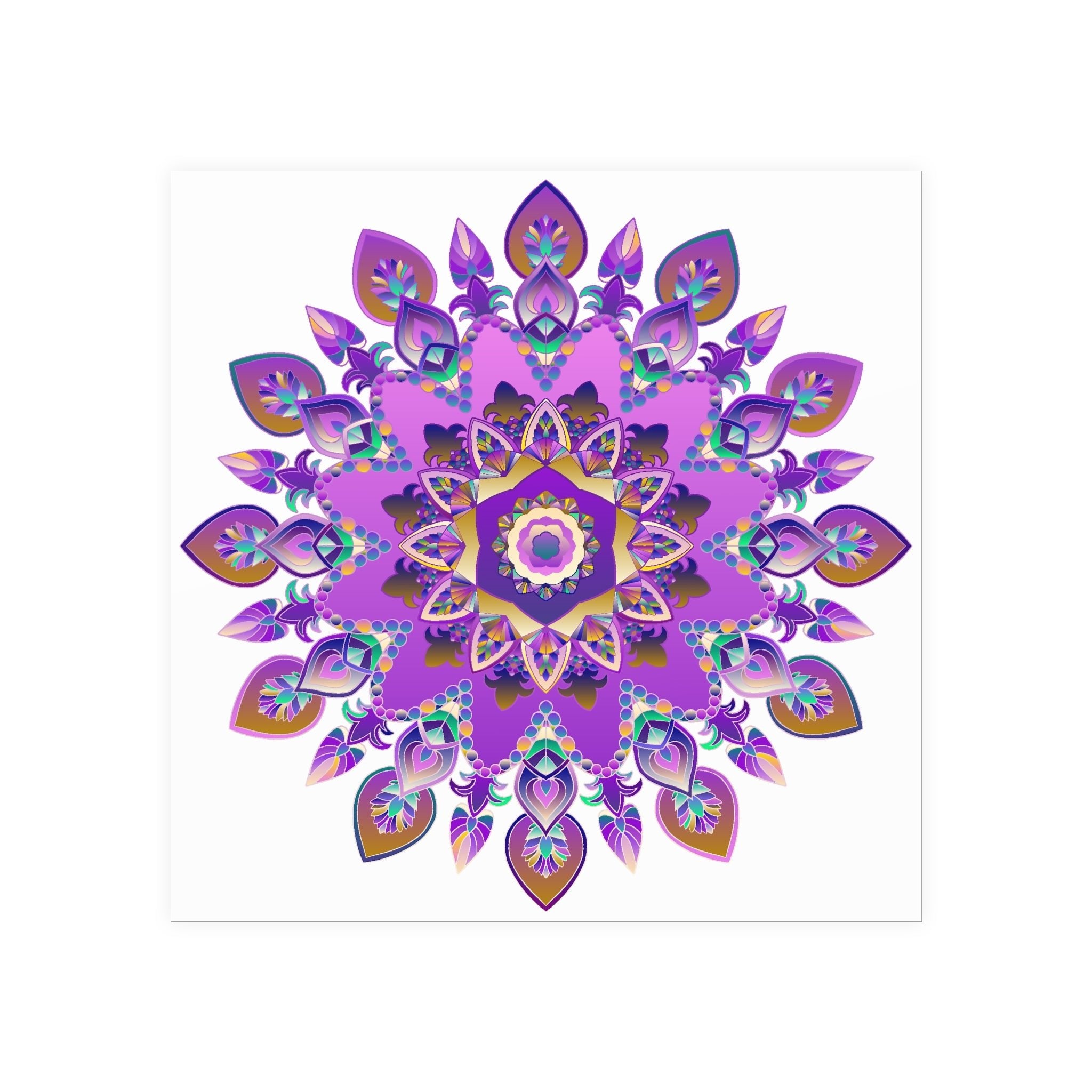 Colorful Mandala Wall Art - Purple & Blue Poster - Blululi