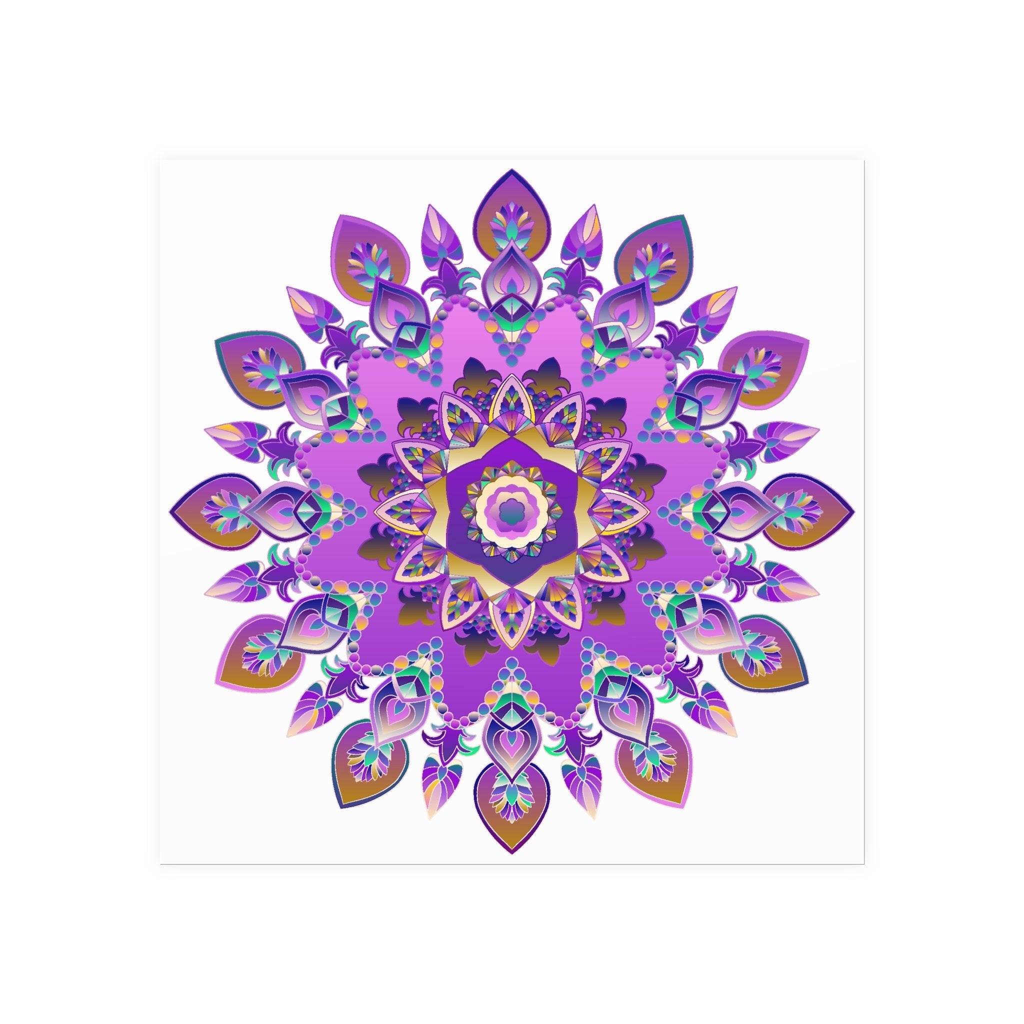 Colorful Mandala Wall Art - Purple & Blue Poster - Blululi