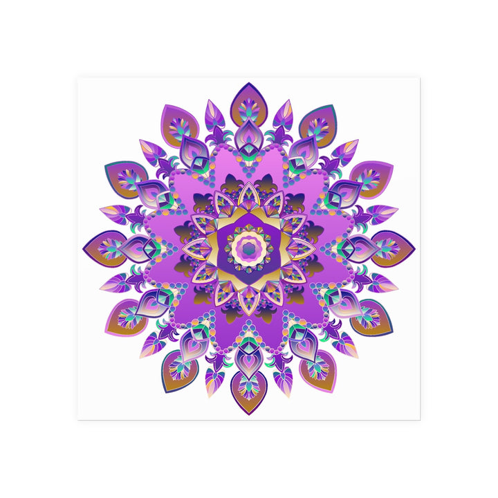 Colorful Mandala Wall Art - Purple & Blue Poster - Blululi