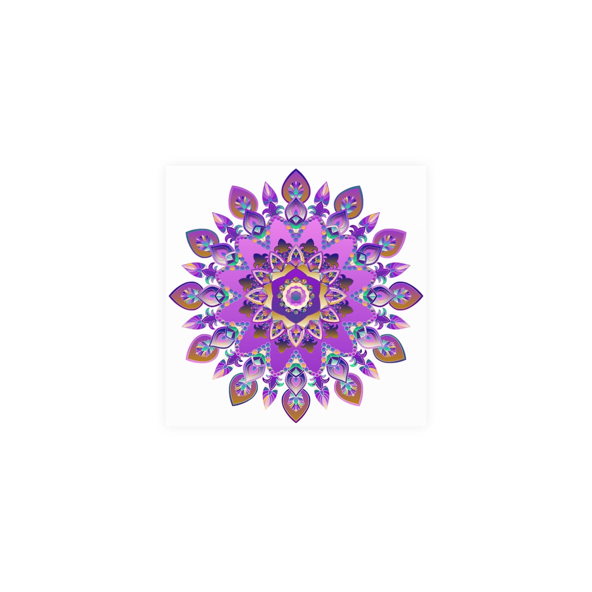 Colorful Mandala Wall Art - Purple & Blue Poster - Blululi