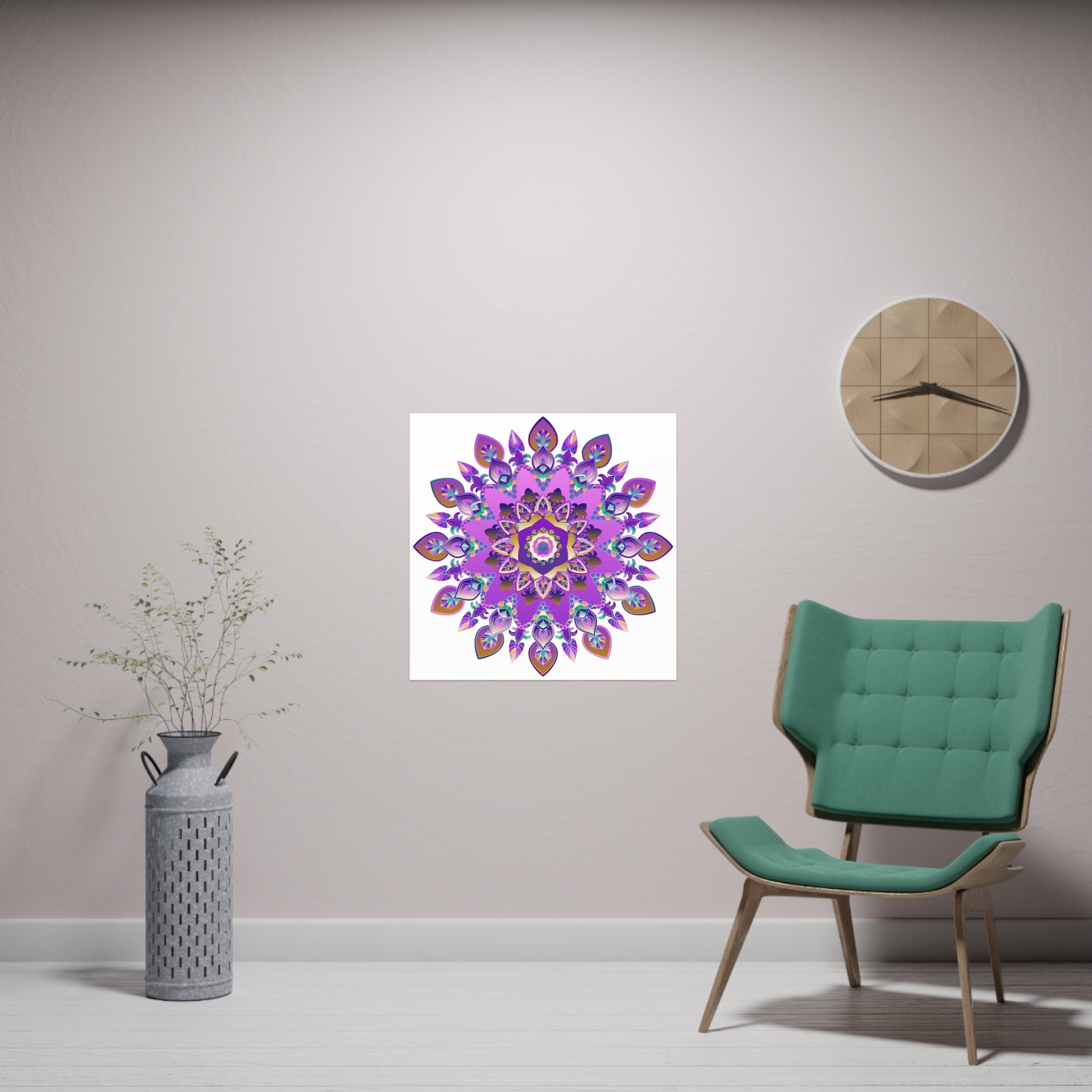 Colorful Mandala Wall Art - Purple & Blue Poster - Blululi