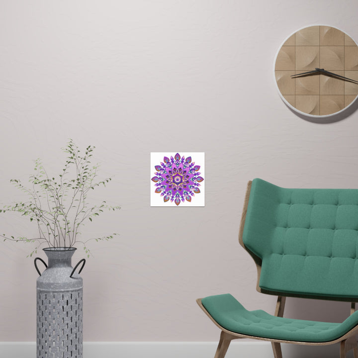 Colorful Mandala Wall Art - Purple & Blue Poster - Blululi