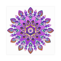 Colorful Mandala Wall Art - Purple & Blue Poster - Blululi