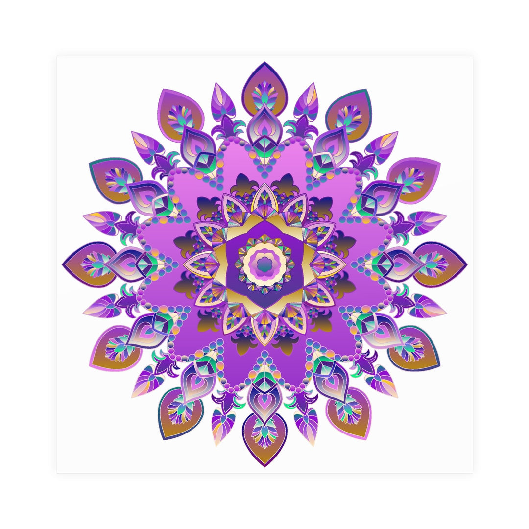 Colorful Mandala Wall Art - Purple & Blue Poster - Blululi