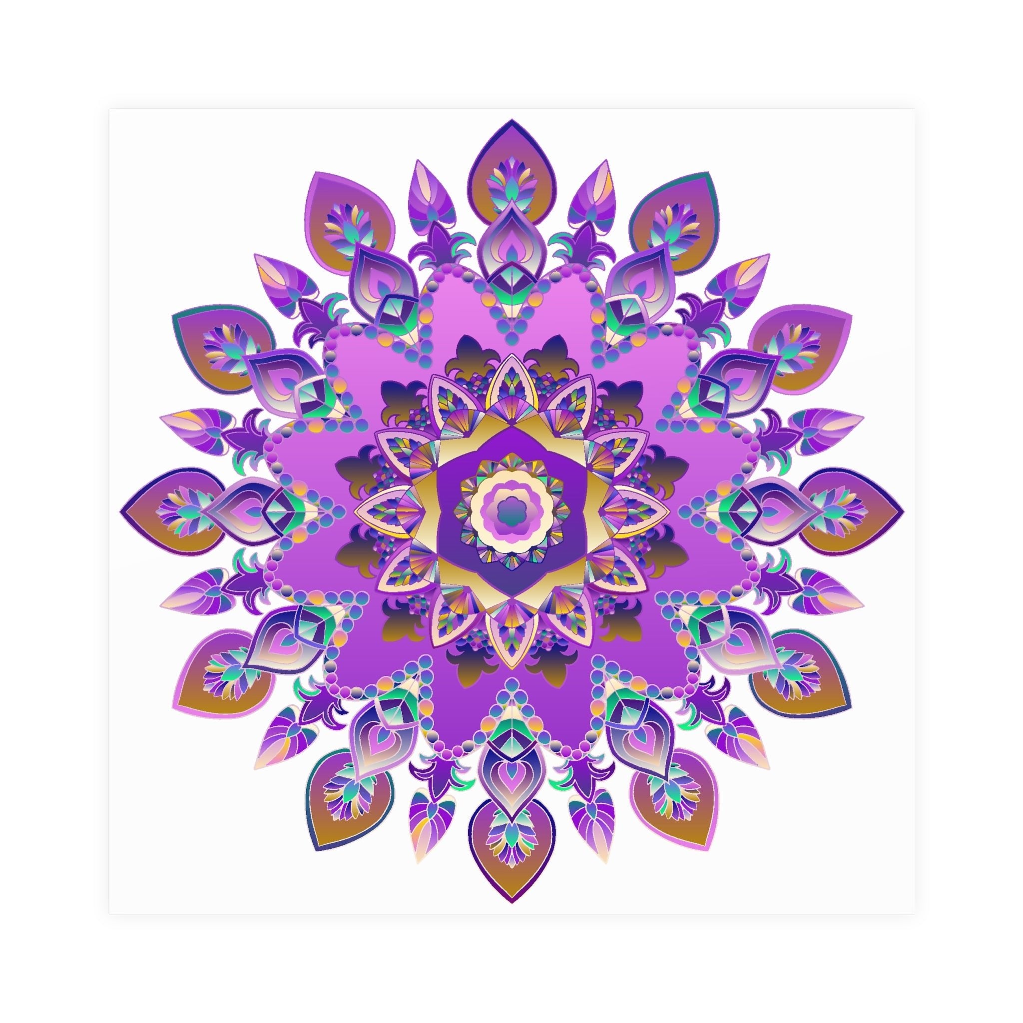 Colorful Mandala Wall Art - Purple & Blue Poster - Blululi