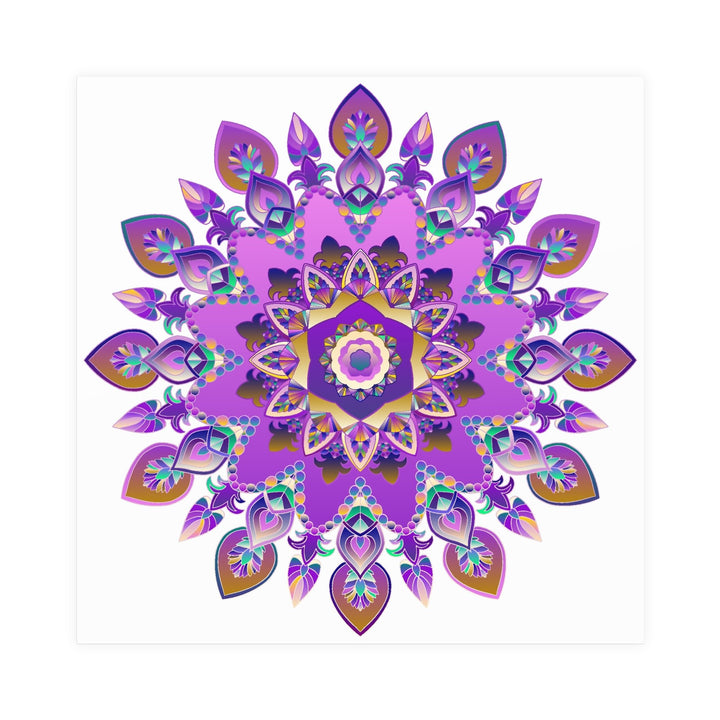 Colorful Mandala Wall Art - Purple & Blue Poster - Blululi