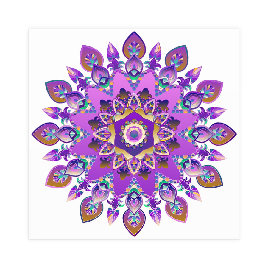 Colorful Mandala Wall Art - Purple & Blue Poster - Blululi