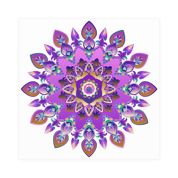 Colorful Mandala Wall Art - Purple & Blue Poster - Blululi