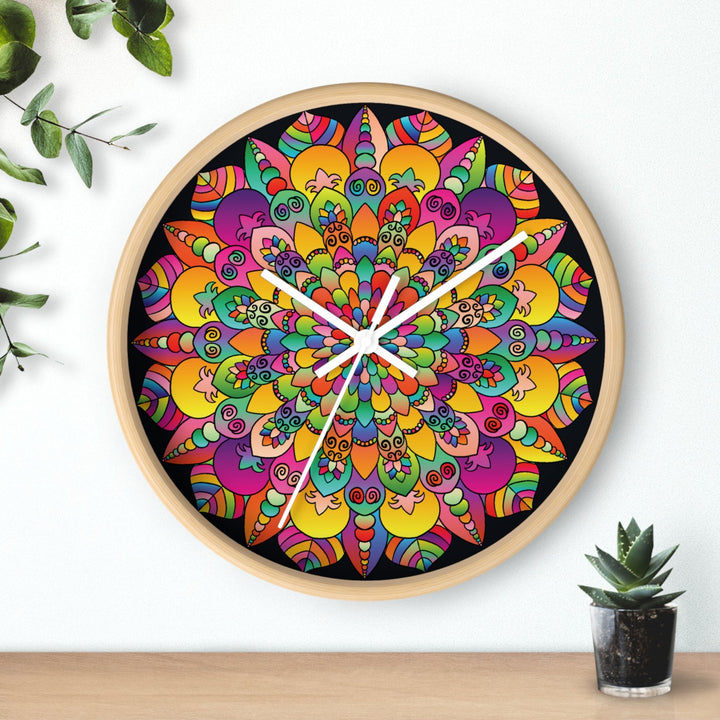 Colorful Mandala Wall Clock Home Decor - Blululi