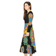 Colorful Mandala Women's Long Sleeve Dance Dress - Boho Hippie Festival Clothing All Over Prints - Blululi